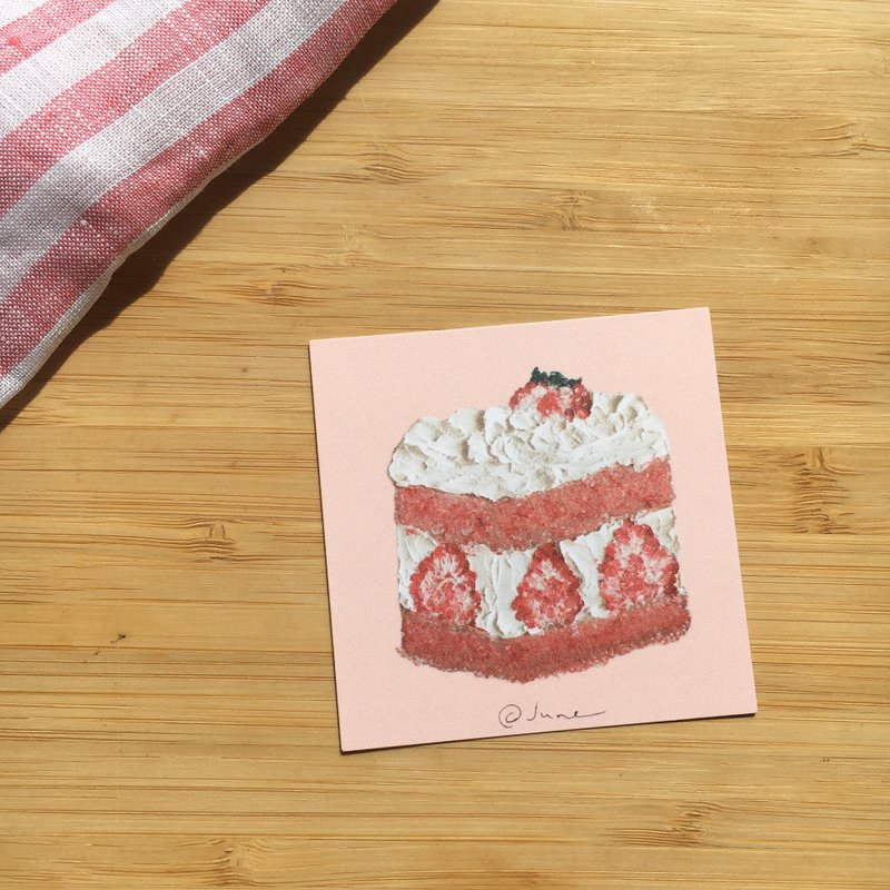 Illustration card |  Strawberry cake - การ์ด/โปสการ์ด - กระดาษ 