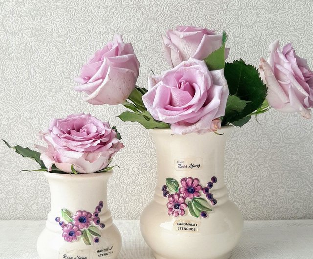 Vintage small pottery flower vases set / Swedish home decor - 設計