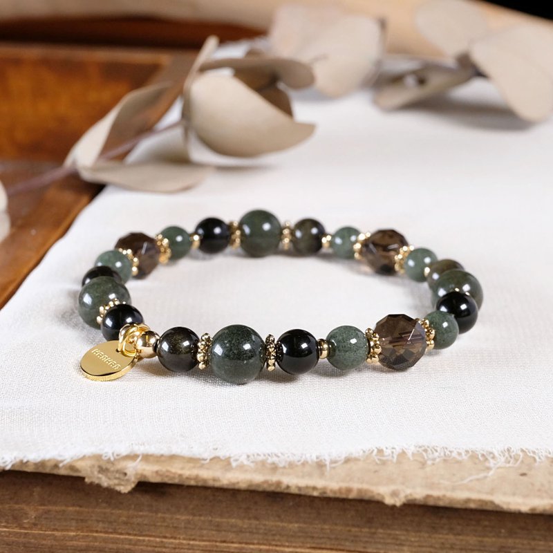 Green Ghost Gold Stone Citrine Bracelet Natural Mineral Crystal - Bracelets - Gemstone Green