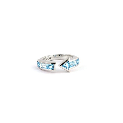MARON Jewelry Urban Arrow Ring with Blue Topaz
