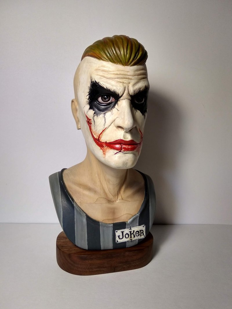 Wooden bust Joker - ตุ๊กตา - ไม้ 