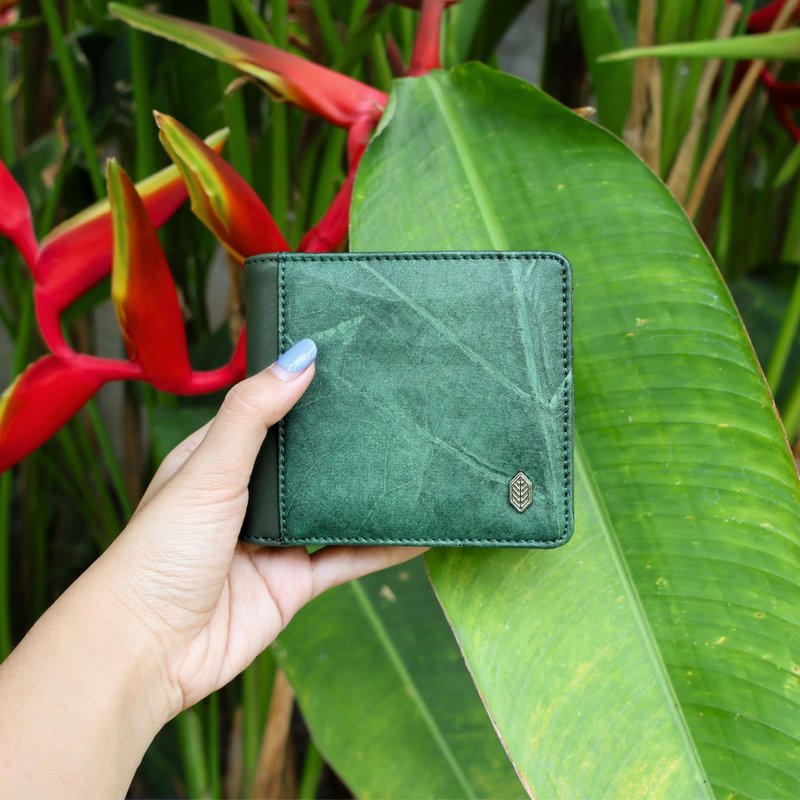 VEGAN COIN WALLET - Forest - 皮夾/長短夾/錢包 - 植物．花 綠色