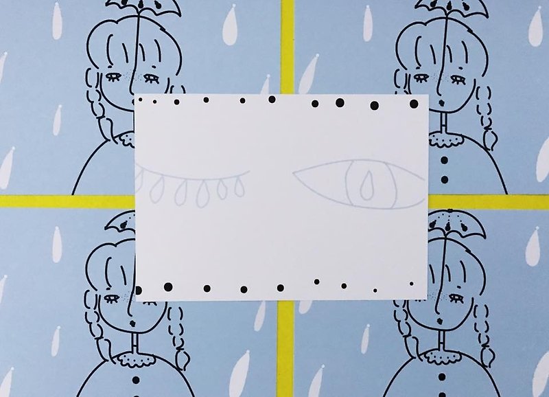 眼境×放空室聯名 明信片 / rain - 卡片/明信片 - 紙 藍色