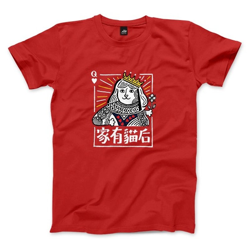 Home with cats - red - neutral t-shirt - Men's T-Shirts & Tops - Cotton & Hemp 