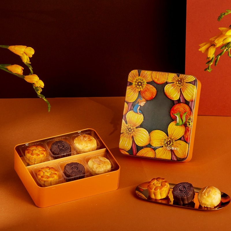 【喜憨兒×幾米】遇見夢想6入月餅禮盒(E1)鐵盒 - 蛋糕/甜點 - 其他材質 