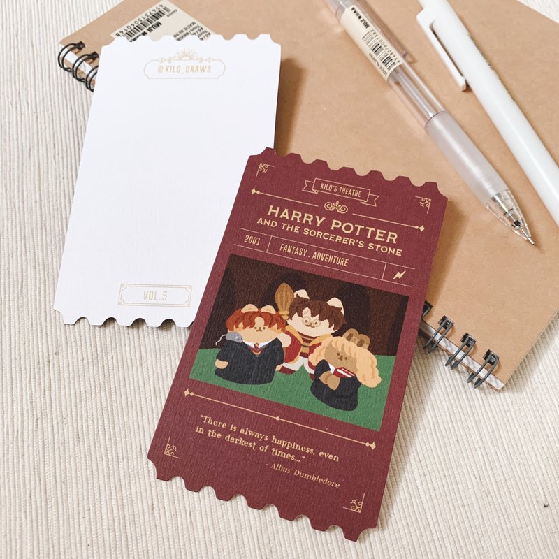 KILO theater ticket shaped card | Wizarding World - การ์ด/โปสการ์ด - กระดาษ สีแดง