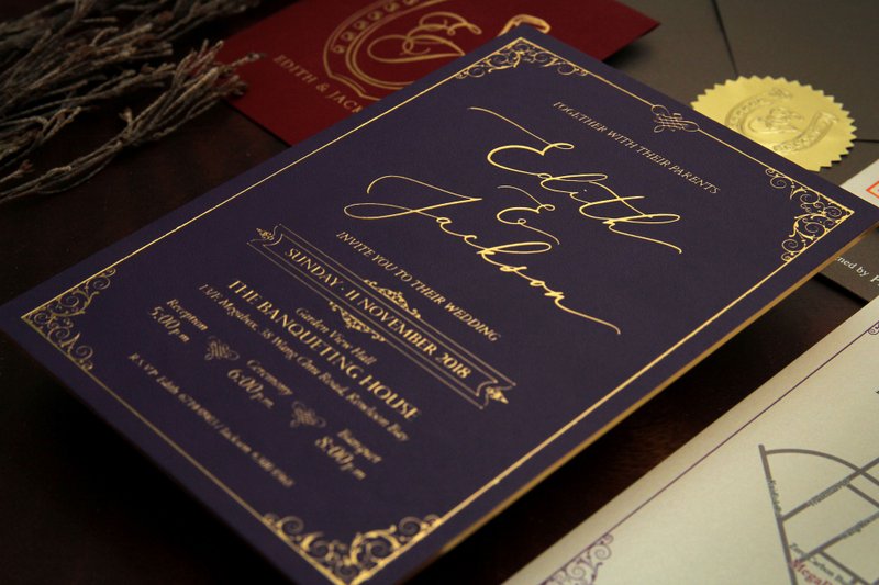 Leather wedding invitation design unique invitation card PP original - การ์ดงานแต่ง - กระดาษ 