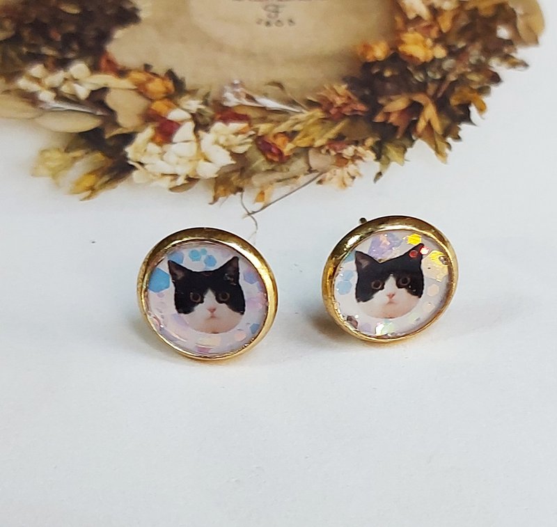 Cat Earrings I Souvenir Jewelry/Earrings//Key Ring//Customized Gift - Earrings & Clip-ons - Other Metals 