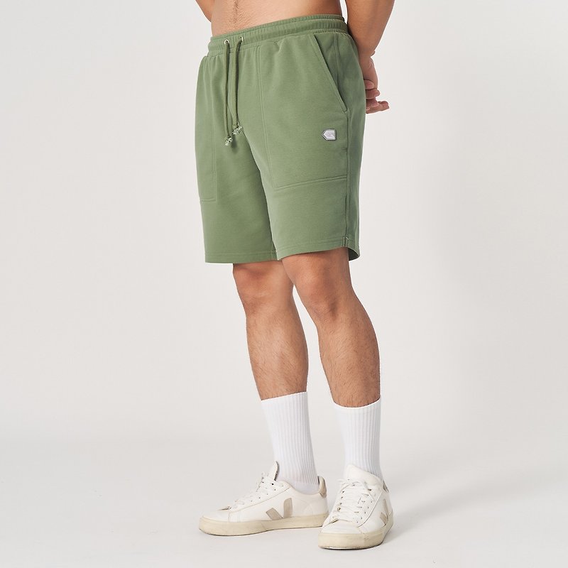 【GLADE.】Cozy casual sports shorts for men (grass green) - กางเกงวอร์มผู้ชาย - ผ้าฝ้าย/ผ้าลินิน สีเขียว