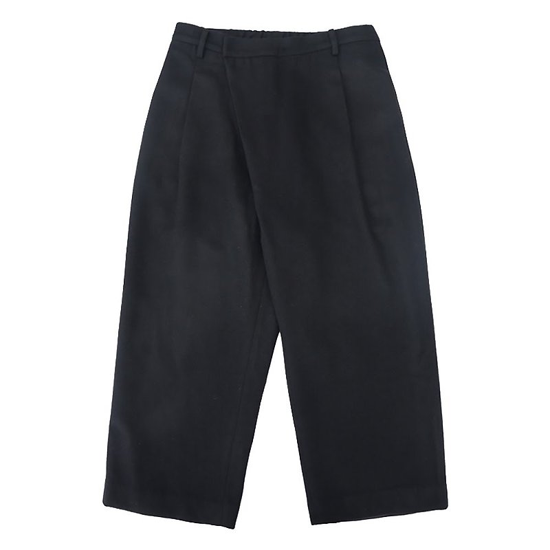 Wool cropped wide pants - Men's Pants - Wool Black