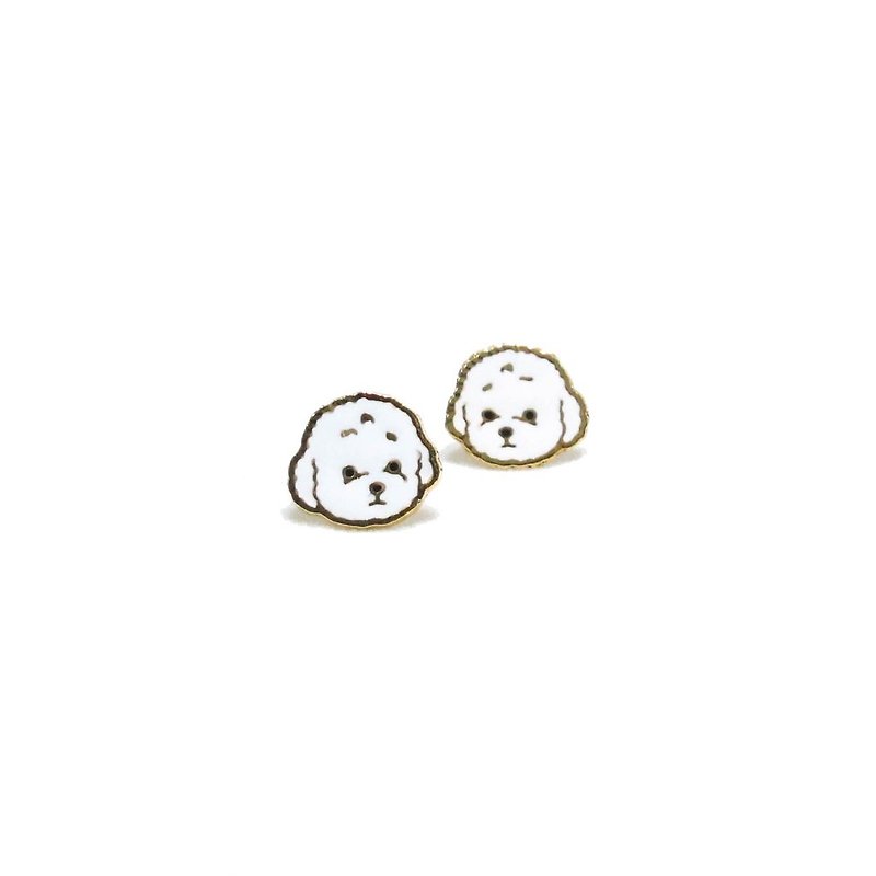 poodle earrings - Earrings & Clip-ons - Copper & Brass Gold