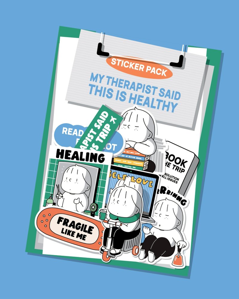 STICKER SET - MY THERAPIST SAID THIS IS HEALTHY - 貼紙 - 紙 多色