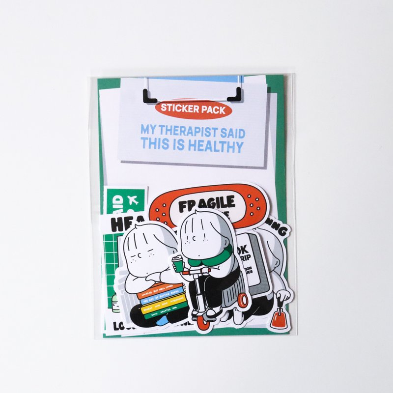 STICKER SET - MY THERAPIST SAID THIS IS HEALTHY - 貼紙 - 紙 多色