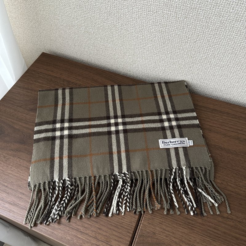 BURBERRY 博柏利 純羊絨圍巾 - 絲巾 - 棉．麻 咖啡色