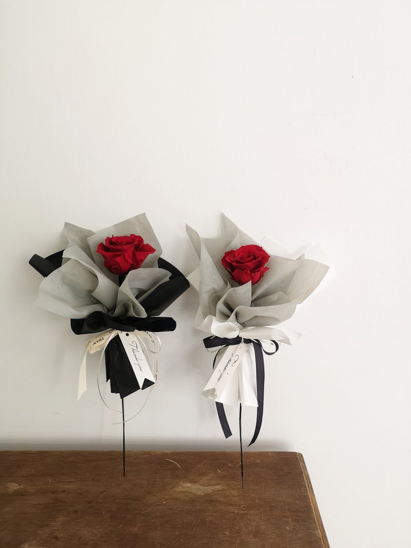 【永生玫瑰花花束】小王子與他的紅玫瑰 •  情人節單枝永生玫瑰 - 乾燥花/永生花 - 植物．花 紅色