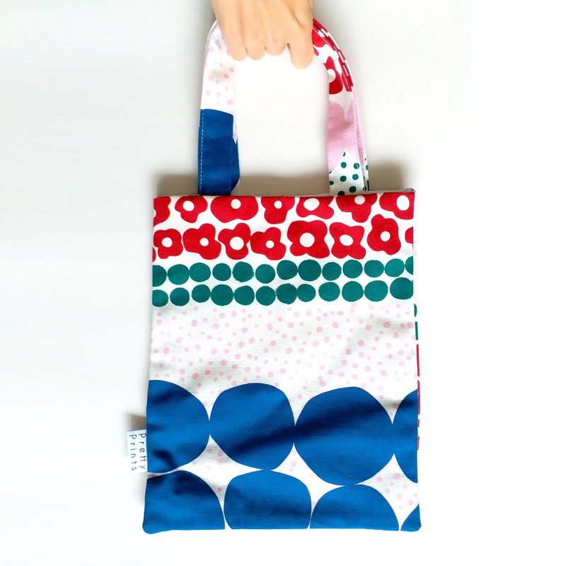 Mini Totes/Fuits/White - กระเป๋าถือ - ผ้าฝ้าย/ผ้าลินิน ขาว