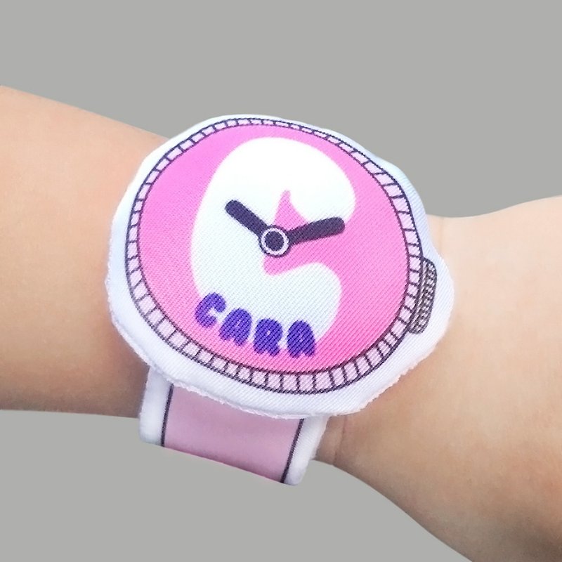 My first cloth watch (customized) R022-C14A10 - Bibs - Cotton & Hemp Pink