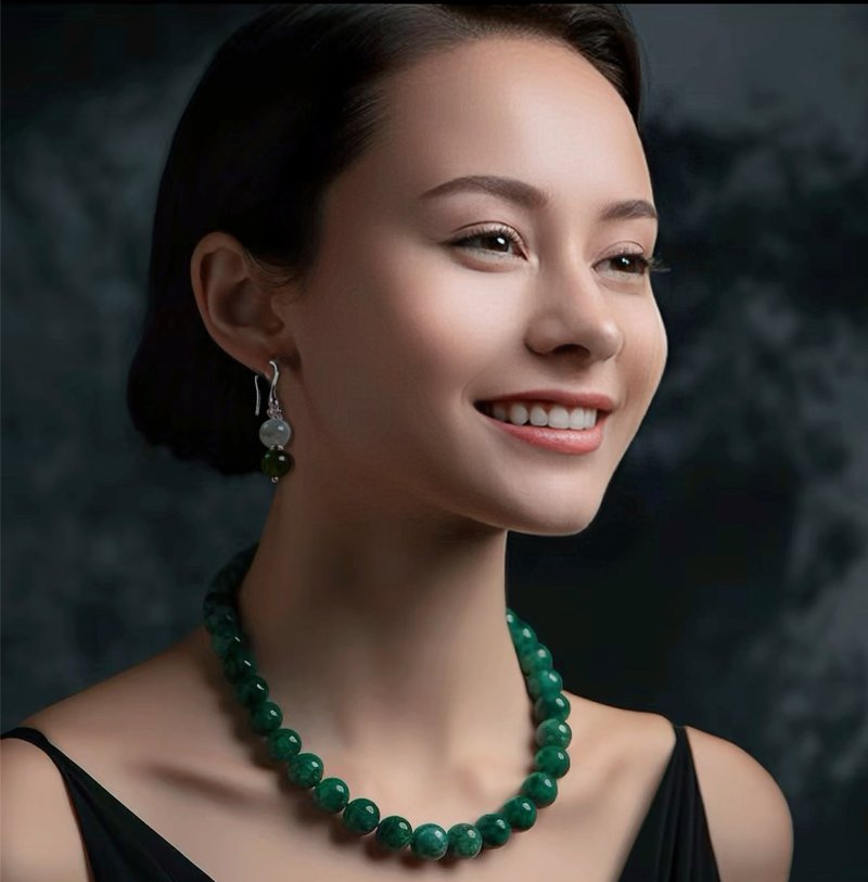 琉璃耳環/旗袍耳環/復古耳環/結婚耳環 - 耳環/耳夾/耳骨夾 - 玉石 