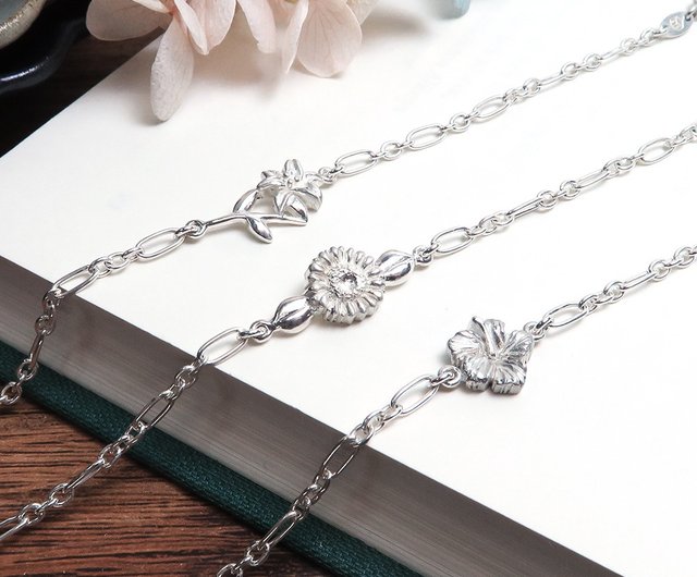 Hibiscus flower Virgo constellation flower 925 sterling