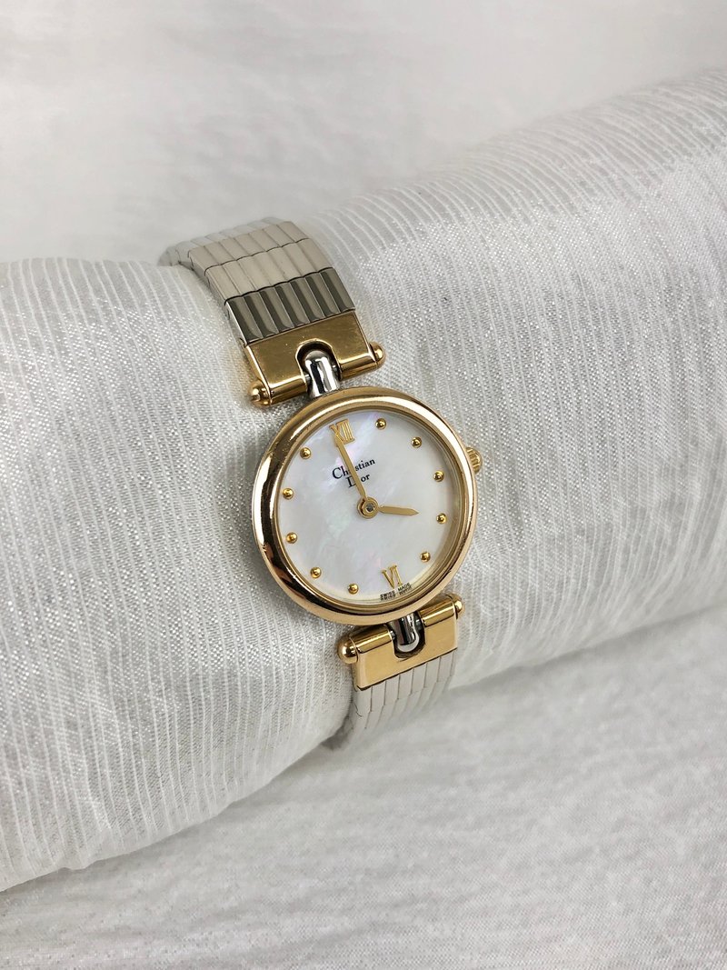 【 日本直送　名牌中古包 】Christian Dior 腕時計 ゴールド シルバー ラウンド ステンレススチール クォーツ 3025 オールド 8zu8jn - 女錶 - 不鏽鋼 銀色