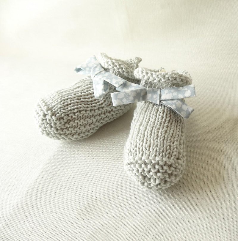 Shipping, wrapping included 3M ~ ● Organic ● Cotton and Liberty booties 381 - Kids' Shoes - Cotton & Hemp 