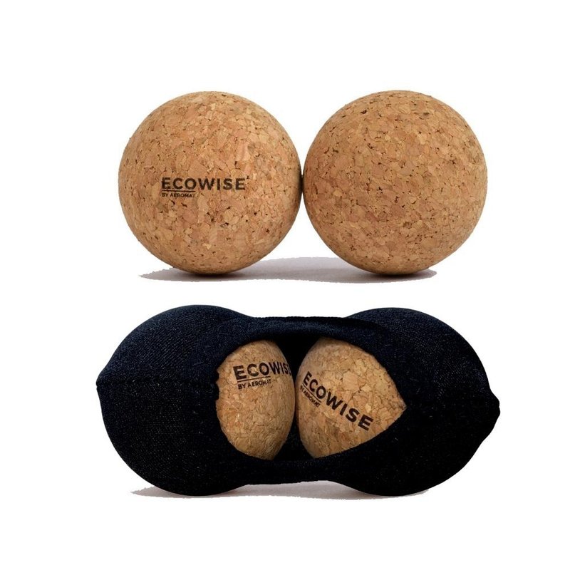 EcoWise Cork Fascia Relaxing Massage Ball Set - Fitness Equipment - Wood Khaki