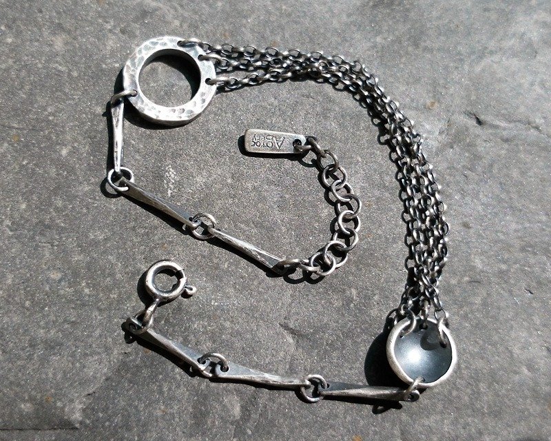A bamboo bracelets handmade silver bracelet 925 silver (Ag No. 010) - Bracelets - Other Metals Gray