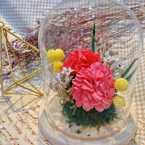 覓俬謝 現貨 康乃馨玻璃盅 仿真花 永生花 康乃馨 向日葵 畢業 禮物