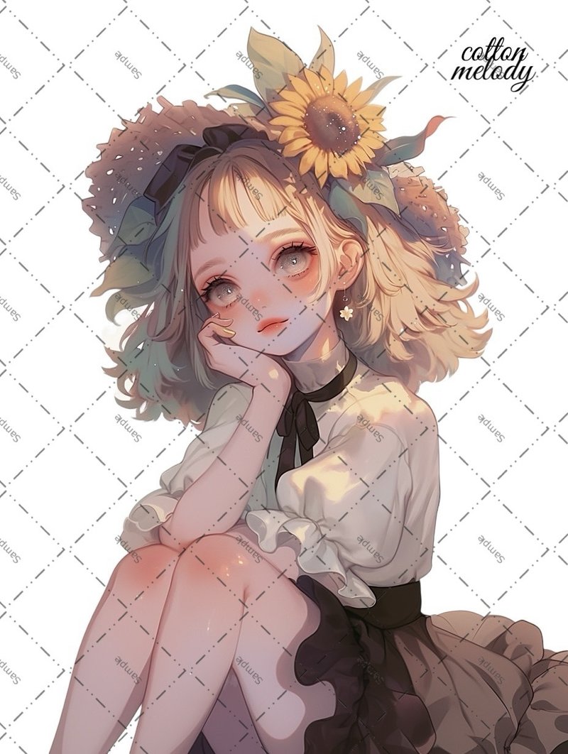 original sticker no.H4 人物ステッカー オリジナルステッカー オリジナル人物ステッカー 装飾ステッカー cotton melody - 貼紙 - 紙 