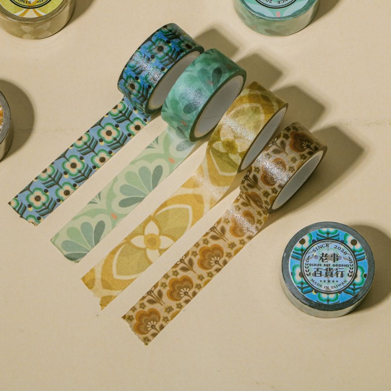 Old things wall flower paper tape wall flower new universe paper tape wall flower - Washi Tape - Paper Blue