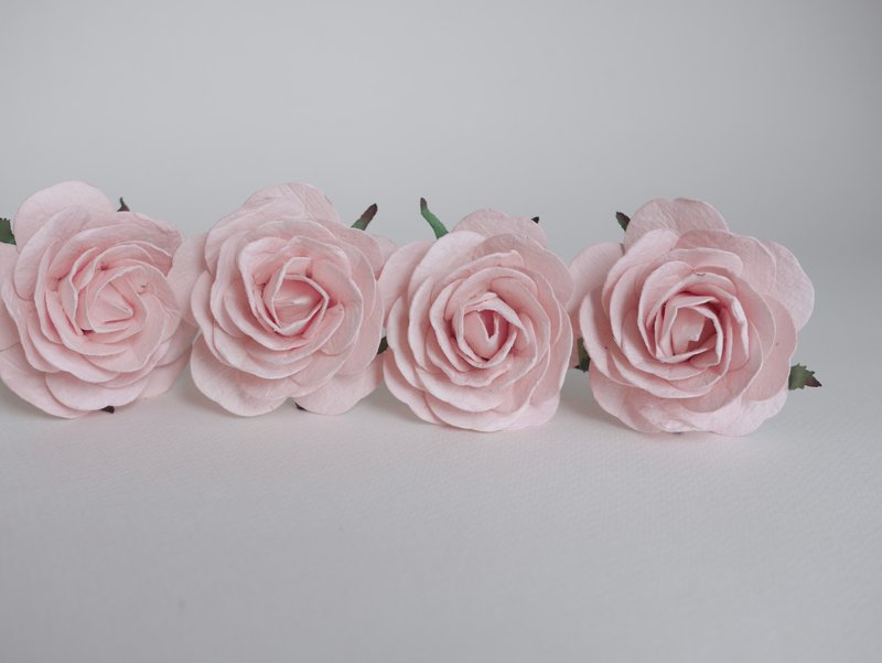 Paper Flower, 10 pcs. DIY pieces centerpieces rose size 7.0 cm., soft pink color - 其他 - 紙 粉紅色
