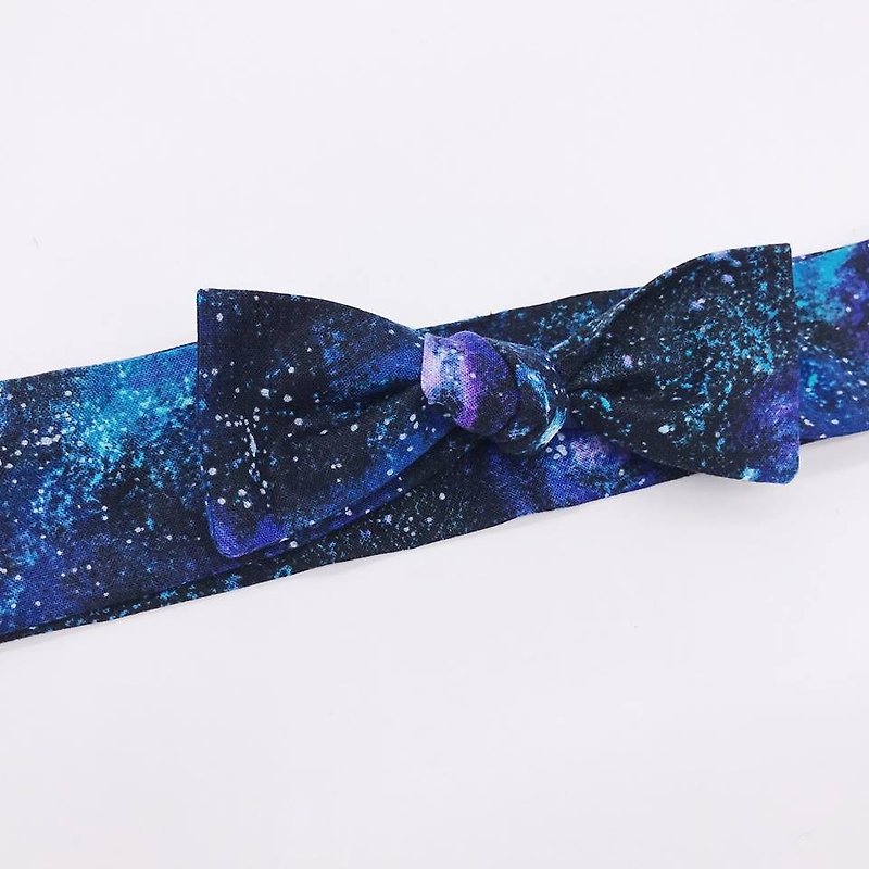 Galaxy tied band with a hair band with a limited hair band - Hair Accessories - Cotton & Hemp Blue