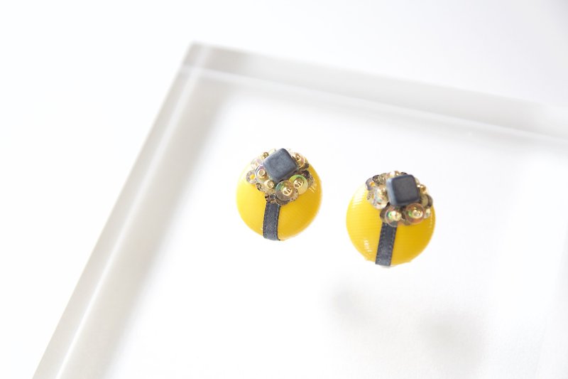kurumi 　カラーイアリング - 耳環/耳夾 - 其他材質 黃色