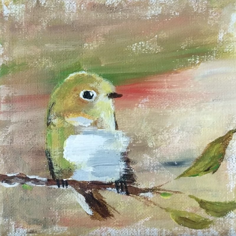 Title: Newborn Birds Are Not Afraid of the Wind/Original Oil Painting/Unique - ของวางตกแต่ง - ผ้าฝ้าย/ผ้าลินิน 