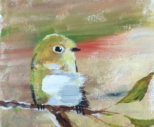 タイトル: 生まれたばかりの鳥は風を恐れない/オリジナル油絵