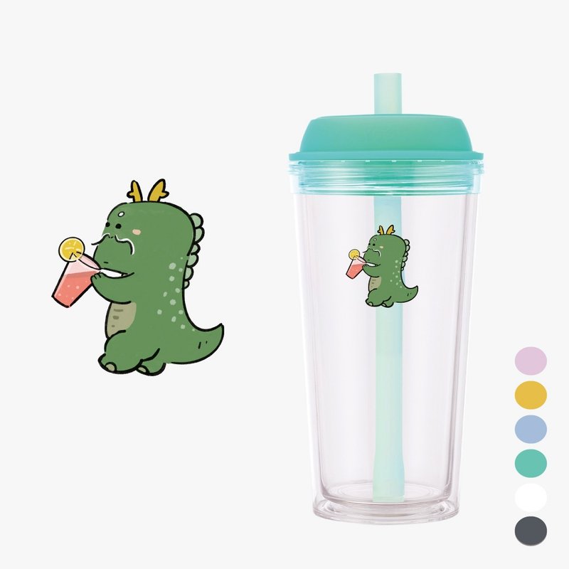 YCCT Bobo Cup 710ml-Long-Double-layer straw cup that can store straws is designed and manufactured in Taiwan - Pitchers - Plastic Multicolor