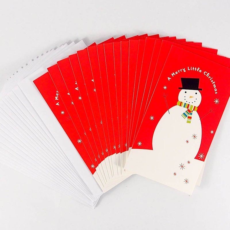 Happy Snowman Christmas Box Cards 16 pieces [DaySpring-Card Christmas Series] - การ์ด/โปสการ์ด - กระดาษ สีแดง