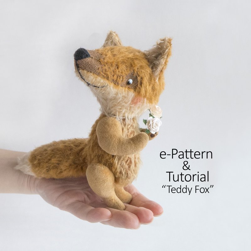 Teddy Fox 12cm - Tutorial with Pattern PDF - 手工藝教學/工具書 - 其他材質 