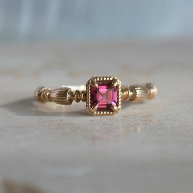 Malayan garnet ring / K10YG [1 item only] - General Rings - Gemstone Pink