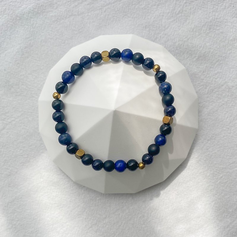 Star Trek | Lapis/Blue Stone/Black Onyx | Bronze| Natural Stone Bracelet - Bracelets - Stone Blue