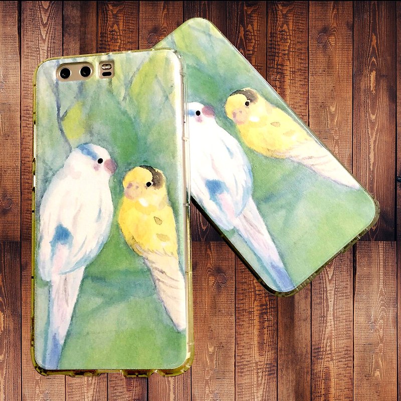 Birdie's Afternoon Chat Illustrator Air Pressure Phone Case - Phone Cases - Plastic Green