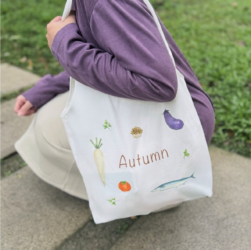 【秋收】Autumn|好好裝帆布包 - 手提包/手提袋 - 棉．麻 白色