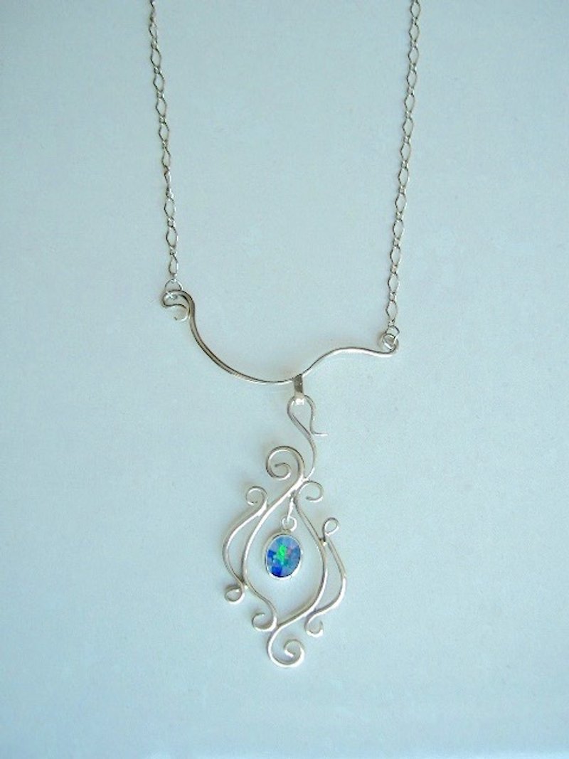 Mosaic opal necklace - Necklaces - Gemstone Blue