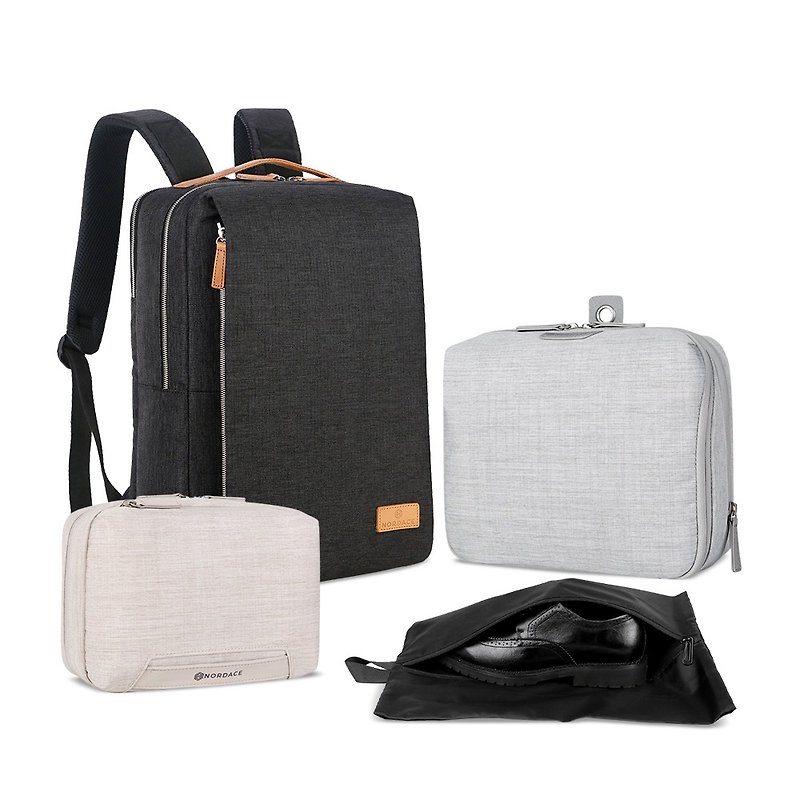 【Pinkoi Preferential Set】Simple Travel Storage Set-4-Piece Set | Backpack + Storage Bag Set - Backpacks - Other Materials 