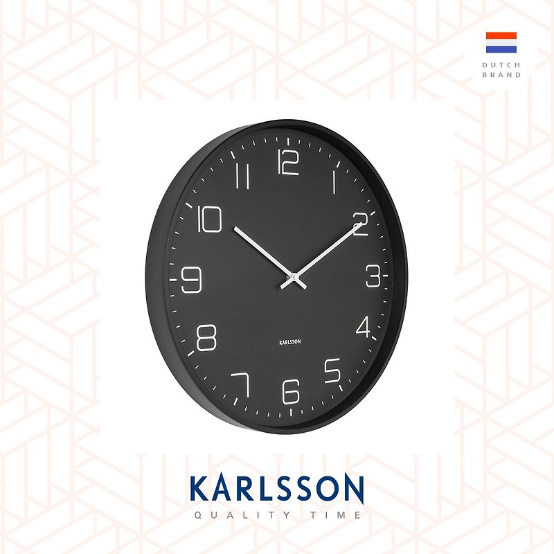 Karlsson、掛け時計高尚なマットブラック、オランダ - 時計 - 金属 ブラック