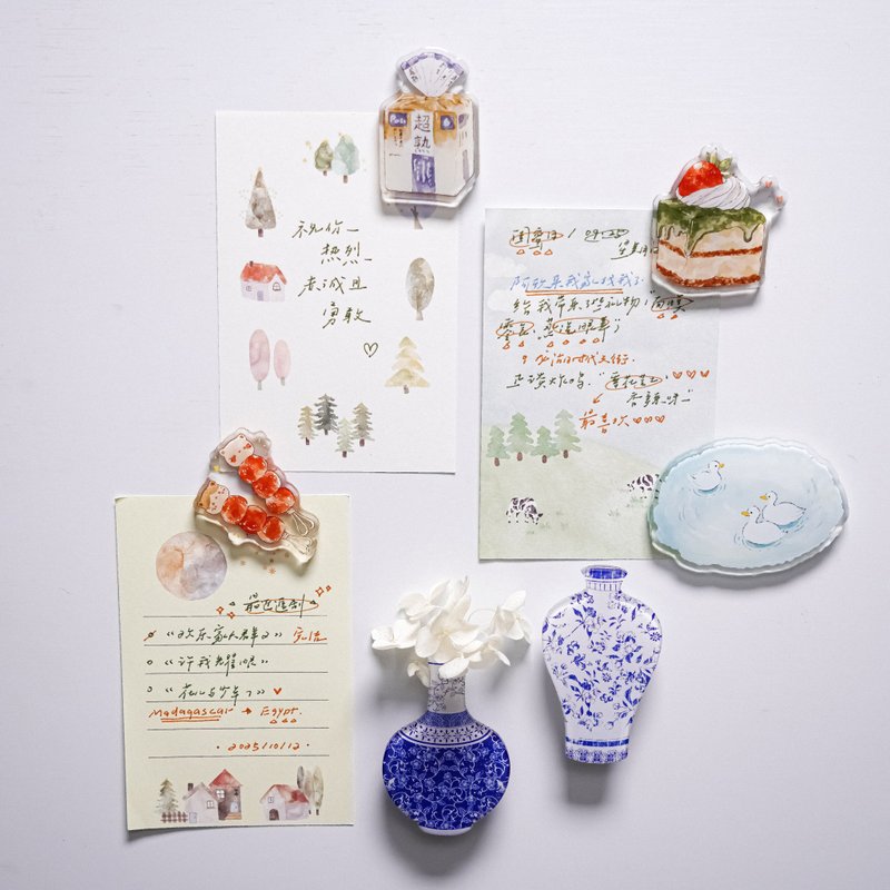 原創設計滴膠冰箱貼 花瓶可插畫 - 便條紙/便利貼 - 塑膠 