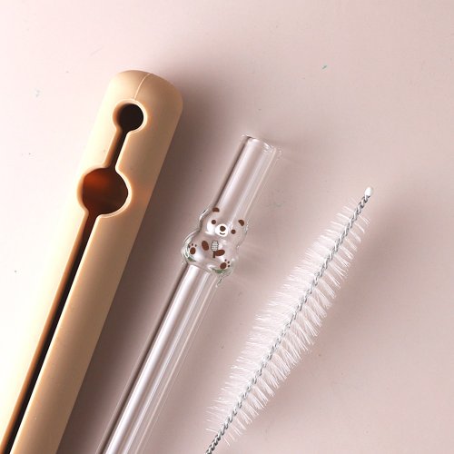 Polar Bear Shaped Glass Straws Set - Shop GOODGLAS Reusable Straws - Pinkoi