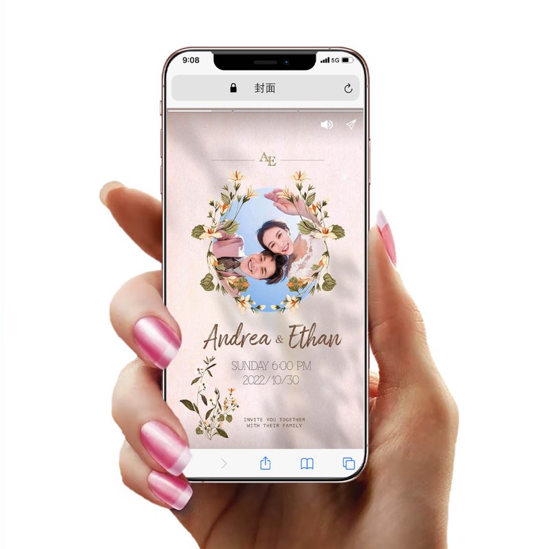 【造型花藝01-11】動態電子喜帖 出席統計/地圖/音樂/幻燈片/婚紗 - 電子喜帖/賀卡/邀請函 - 其他材質 