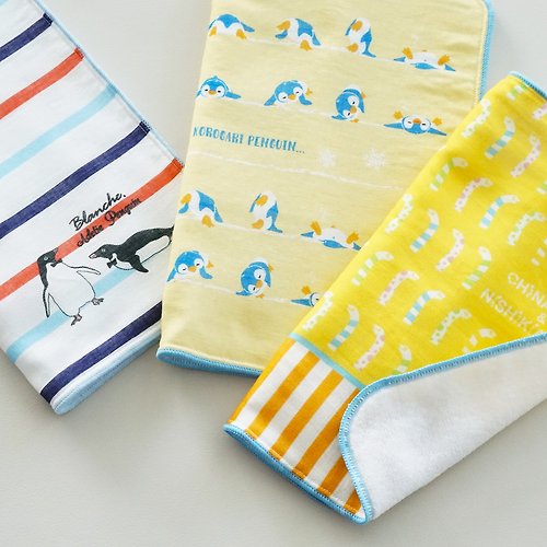 padou Gauze Mini Towel 24cm×24cm Kids School Cute Penguin Gift Present Lunch Japan