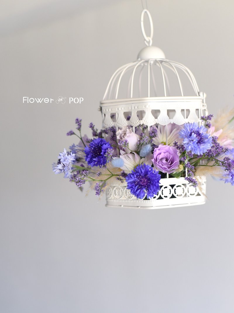 [Floral Course] Classical lace birdcage flower decorations can be hung, the duration of the course is 2 hours - Items for Display - Plants & Flowers Blue